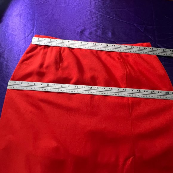 VTG📌90's Viscose Blend Fire Red Plus Size Pencil Maxi Skirt - Picture 8 of 14